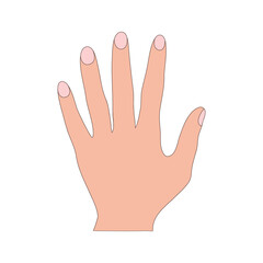 Left hand icon on white background. Vector illustration.