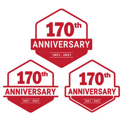 Obraz premium 170 years anniversary celebration logotype. 170th anniversary logo collection. Set of anniversary design template. Vector and illustration. 