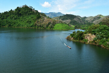 scenery of the reservoir and Bang Lang Dam/Bannang Sata/Yala/Thailand