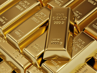 Pile of fine Gold bars