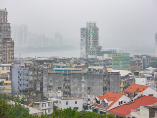 Morning view of old town cityscape