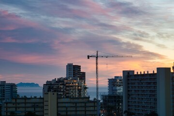 Increase in real estate despite the pandemic on the coastline. San Juan beach, Alicante, Spain