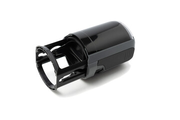black automatic Office stamp isolated on white background. Self-ink rubber stamps