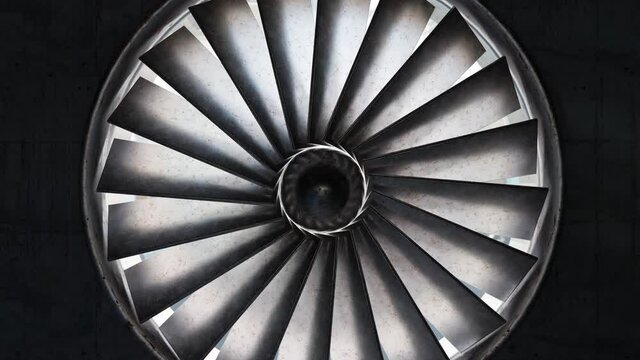 close up of rotation turbine in the bright light