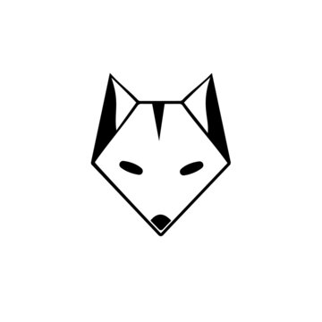Modern, minimalistic fox head logo, mark design
