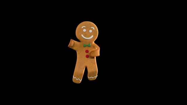 Gingerbread Dancer - gangnam style. 3D animation of funny, hot and sweet cookie boys dancing for holiday and kid event, show, VJ, party, music, website, banner, dvd.
