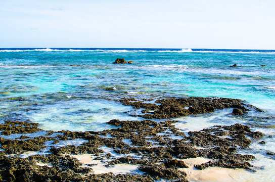 Rocky shore at Tarague Beach, Guam