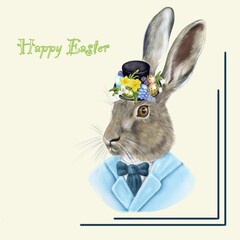 Easter Bunny in costume and hat