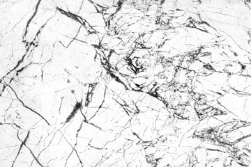 Obraz premium Marble white luxury tile with abstract black pattern of cracks grunge wall texture background.