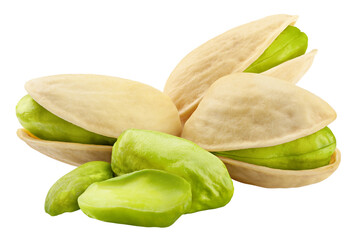 pistachio isolated on white background, clipping path, full depth of field