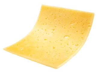 cheese slices, isolated on white background, clipping path, full depth of field