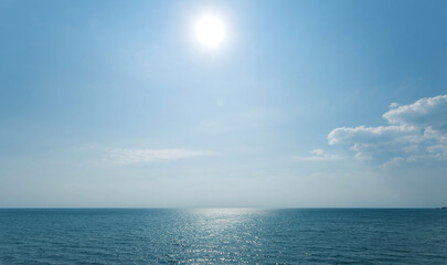blue sea and sky horizon