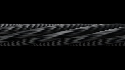 Gun metallic steel wire rope. 3D illustration. 3D high quality rendering. 3D CG. © DRN Studio