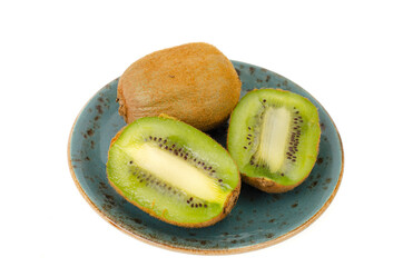 Sliced kiwi, sweet juicy green flesh. Studio Photo