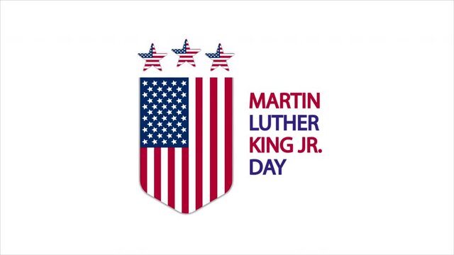 Martin luther king day medal, art video illustration.
