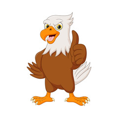 Cartoon eagle showing a thumb up