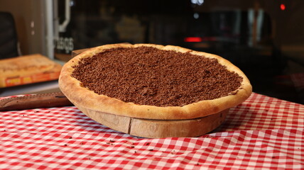 pizza doce chocolate e granulado