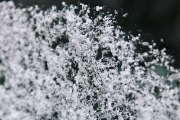 Snow on a window 
