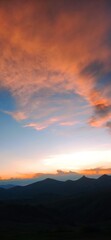 sunset in the mountains