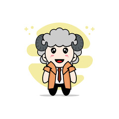 Cute detective character wearing sheep costume.