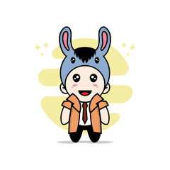 Cute detective character wearing llama costume.