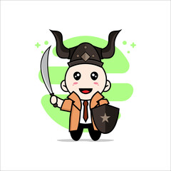 Cute detective character wearing fighter costume.