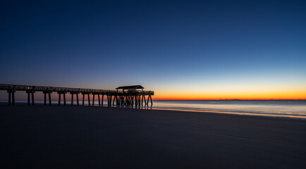 View of sunrise at the pier
