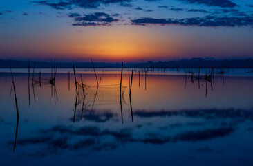 朝焼けの印旛沼