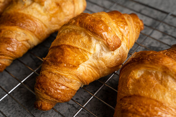 freshly baked croissant for breakfast 