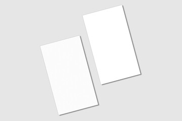 Realistic blank vertical business card illustration for mockup