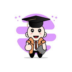 Cute detective character wearing bachelor costume.