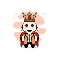 Cute detective character wearing king costume.