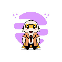 Cute detective character wearing superhero costume.