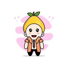 Cute detective character wearing quince costume.
