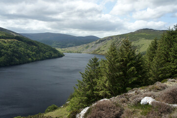 Fototapeta na wymiar Surroundings of Lake Dan in the Wicklow Mountains, Ireland.