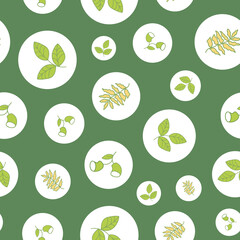 Vector green leaves seamless repeat pattern design background. Perfect for modern wallpaper, fabric, 
home decor, and wrapping projects.