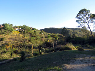 field and mountain