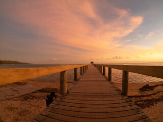 Obraz premium Sunset over Jetti 