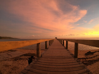 Obraz premium Sunset over Jetti 