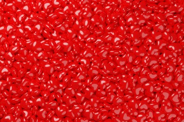 Heart candy 3D rendering red color, Love valentine's Day concept design pattern background with copy space