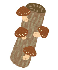 椎茸原木　Shiitake mushrooms　illustration