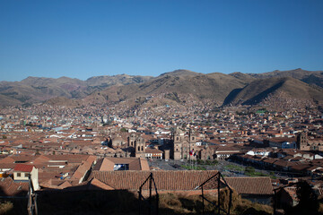 Panoramic view of the city of Cuzco, Peru. July 25, 2016.