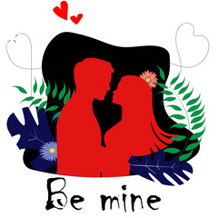 a beautiful flat illustration on valentines day with lots of elements and colors