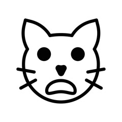 Set of line icons, emoticons, cat face, injured symbol vector illustration