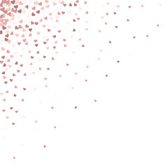 Obraz na płótnie Canvas Pink heart love confettis. Valentine's day corner