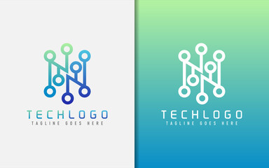 Abstract Technology Logo Design. Modern Colorful Futuristic Line Symbol Design, Usable For Business, Community, Industrial, Tech, Services Company. Flat Vector Logo Design Illustration.