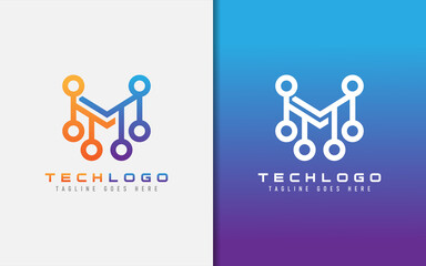 Abstract Technology Logo Design. Modern Colorful Futuristic Line Symbol Design, Usable For Business, Community, Industrial, Tech, Services Company. Flat Vector Logo Design Illustration.