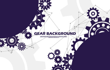 Abstract gear symbols pattern Hi-tech Technology background EP.4.