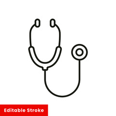 Stethoscope cardio device line style icon vector illustration design. Editable stroke EPS10