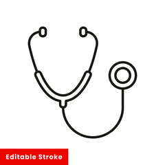 Stethoscope cardio device line style icon vector illustration design. Editable stroke EPS10
